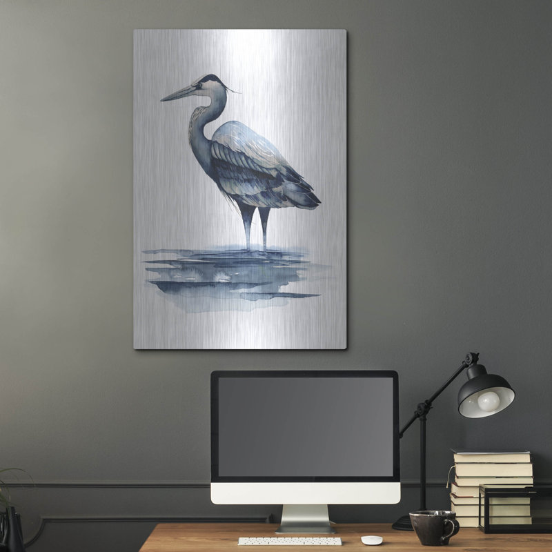 «Azure Heron I» par Grace Popp, H 36 po x l 24 po