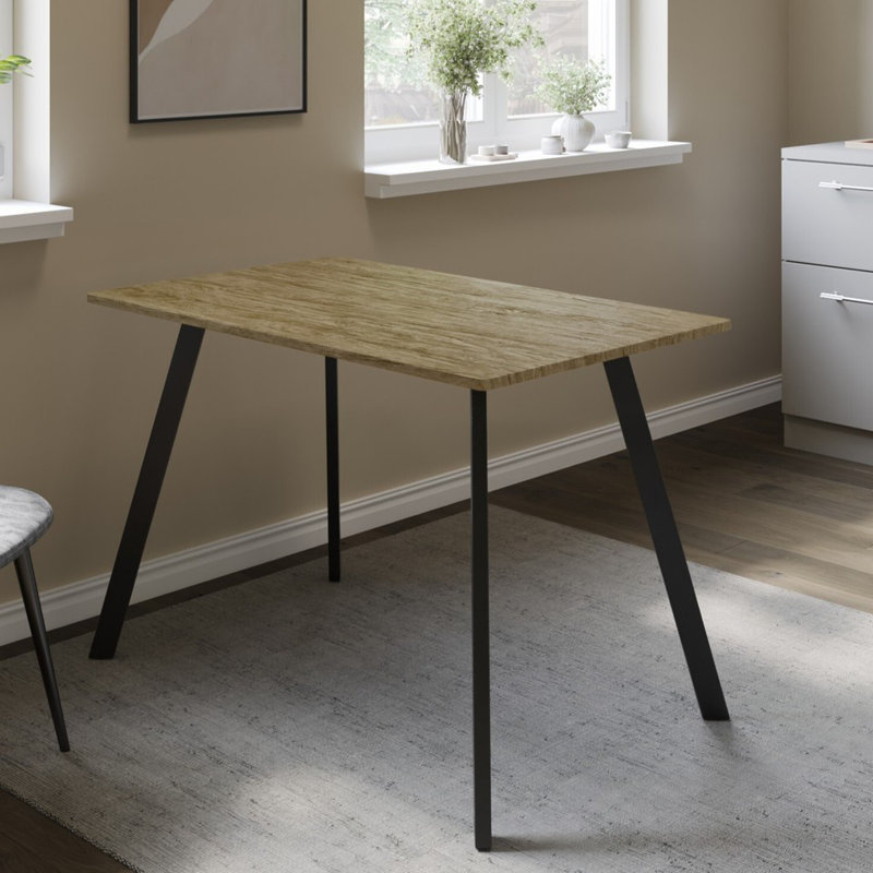 Metal Base Dining Table, Oak