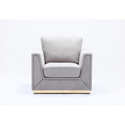 Chaise contemporaine grise pour le salon - matériaux, design élégant, fabrication de salon confortable, base stable, design élégant