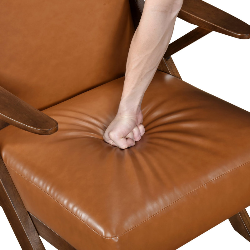 Chaise d'appoint en similicuir, Brown, Brun