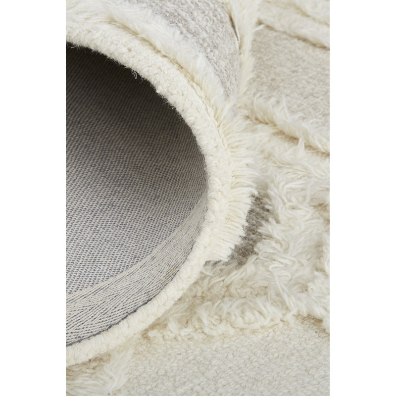 Saint Lucia Wool Abstract Area Rug in Ivory, Rectangle 5' x 8'