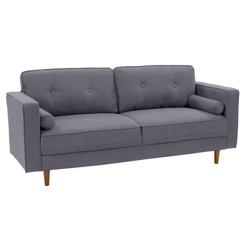 Auxence Upholstered 78.25'' Sofa, Light Gray Polyester