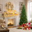Arbre de Noël mince 9 pi - 2152 pointes, branches en PE + PVC, conception à charnières pour une installation facile, support en métal stable - idéal pour les coins et les petits espaces-1560039437