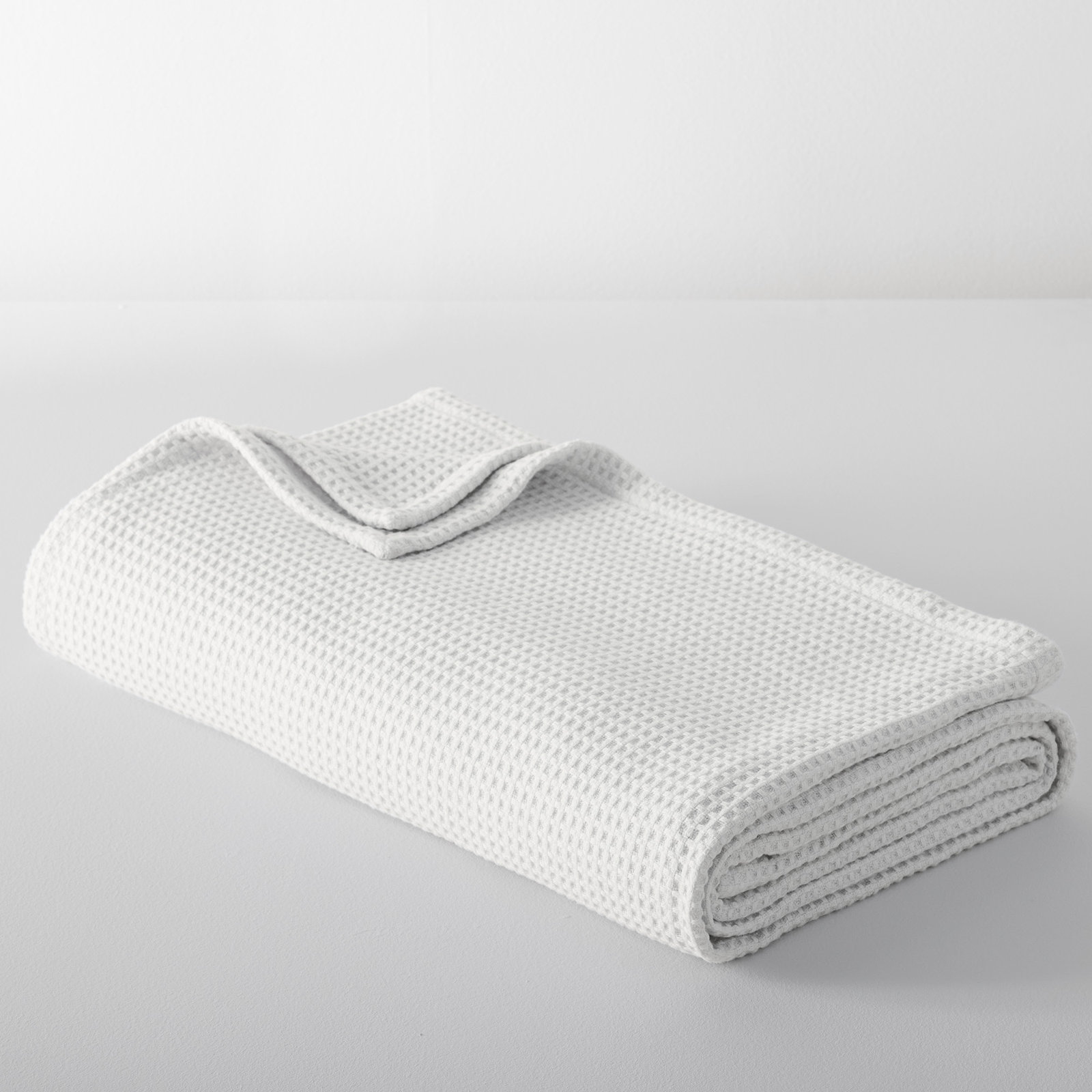 Solid Waffleweave Cotton Waffle Blanket, King / Cal King, White