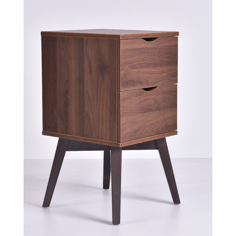 Holzwarth 35.2 cm W Bedside Table, Columbia Walnut