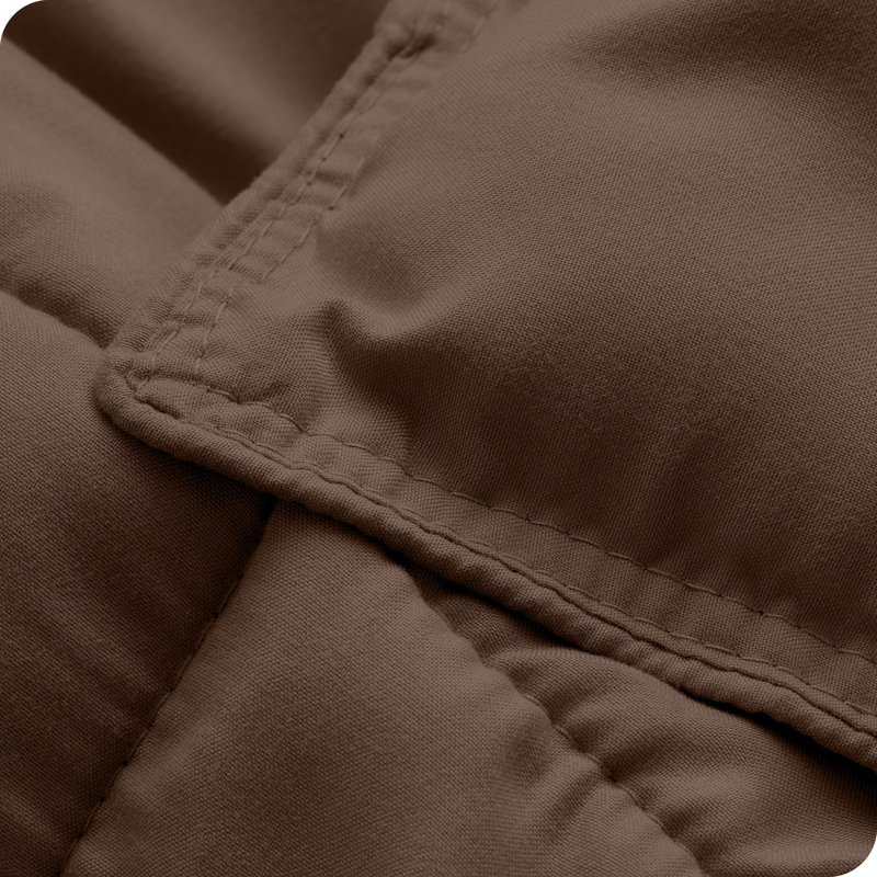 Ensemble d'édredon ultra-doux toutes saisons, Édredon pour lit simple + 1 taie décorative stan, Cacao