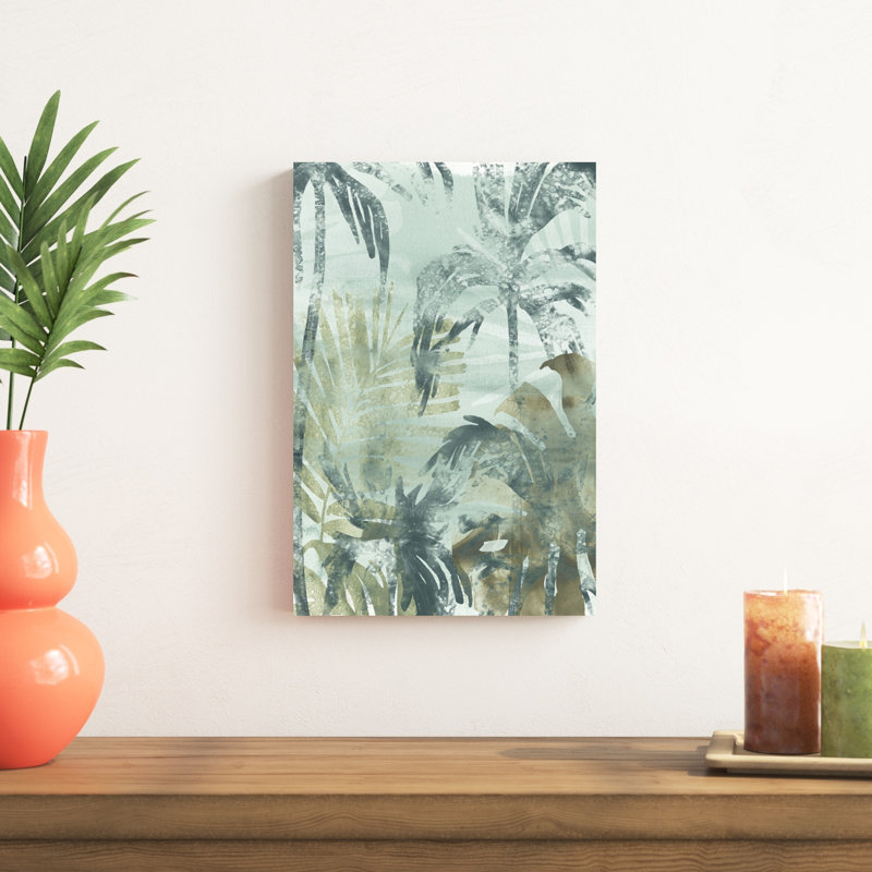 «Palm Island II» par June Erica Vess - peinture sur toile tendue, H 18 po x l 12 po