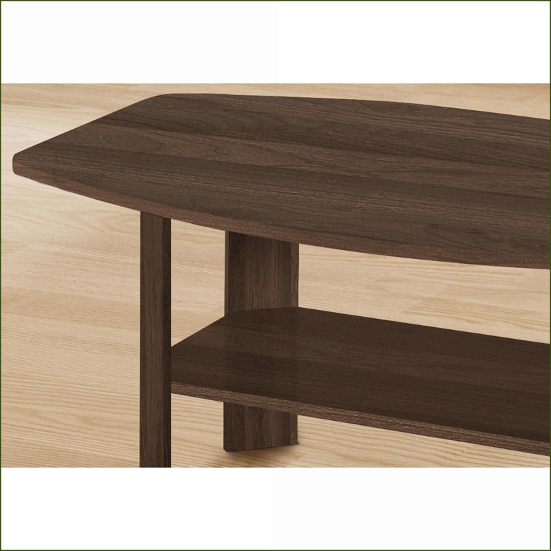 Ensemble de tables basses transitionnelles en noyer stratifié avec 2 tables de bout - Sécuritaire pour les enfants et le salon