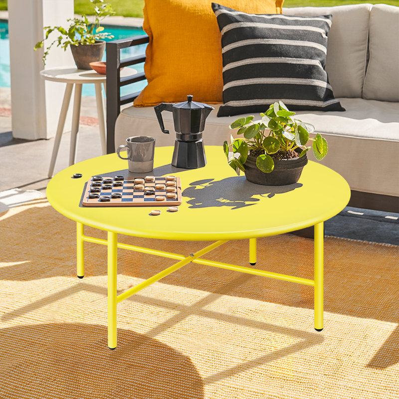Callianna Single Coffee Table, 13.4" H x 27.5" L x 27.5" W, Yellow