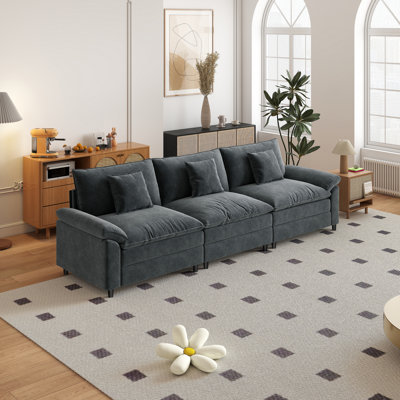 Canapé modulaire en chenille de 121,6 po