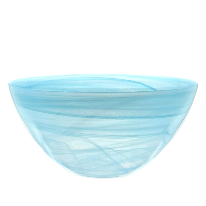 Bol en verre Unique Swirl, Turquoise, H 5 po x l 12 po x P 12 po