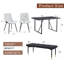 Ensemble de table et de chaises. Ensemble de table de salle à manger en MDF à motif de marbre moderne - 55 po x 31,4 po avec chaises de salle à manger en polyuréthane à coussin de siège allongé et 1 banc, un choix de luxe subtil pour les maisons modernes.
