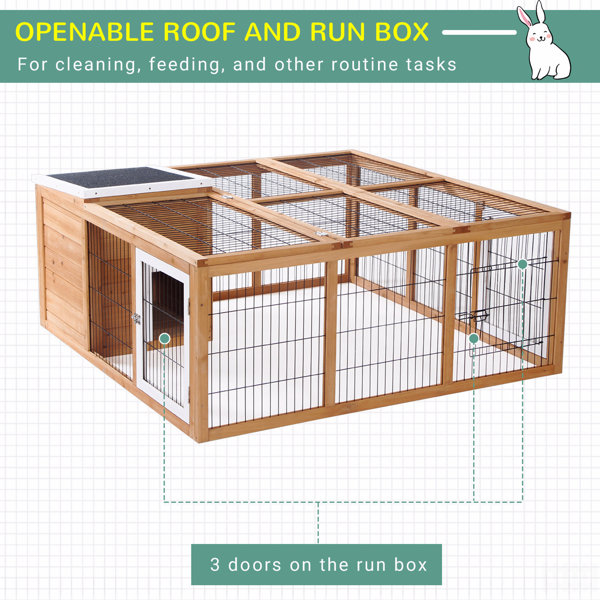 Corrigan Studio Rabbit Hutch Bunny Cage With Openable Main House ...