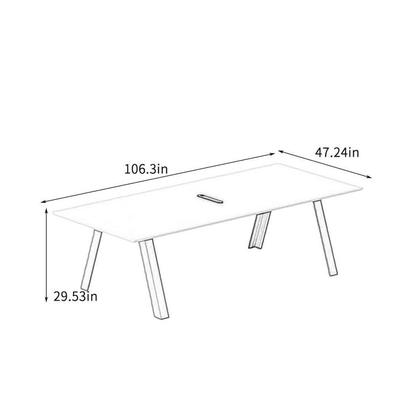 Table de conférence moderne et compacte, H 29,53 po x L 106,3 po x l 47,24 po