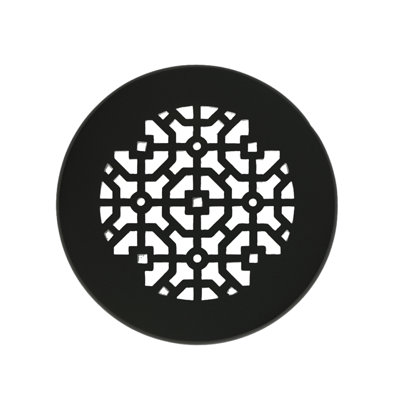 Grille ronde en fonte d'aluminium de 6 po Achtek (7 1/2 po au total) thermolaquée pour plancher