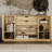 100% Solid Wood 65" Sideboard with Solid, Frosted Glass Doors, 2-Drawers and Adjustable Shelves-1728654731