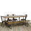 Table de salle à manger extensible en bois massif-18107981-18107982