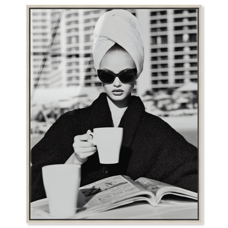 Cinematic Sip Print, 31"H x 25"W, Silver Floater Frame