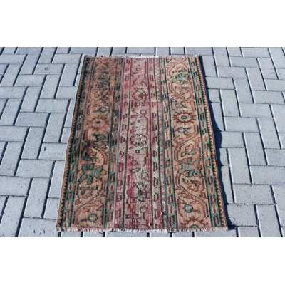 Handmade Turkish Oushak Carpet In Brown For Wall Hanging Or Entryway
