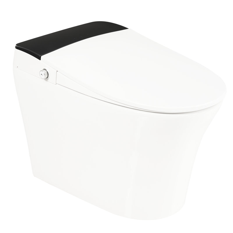 Heated Seat Smart Toilet, One Piece Toilet With Auto Flush, , Foot Sensor Blue Night , Knob Operated, Power Outage Flushing, Soft Close Cover, White Bathroom Series Seat, Automatic No Bidet,