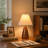 13.2" Mid-Century Dimmable Table Lamp with Cone Base and Fabric Shade