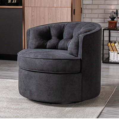 Fauteuil demi-tonneau pivotant touffeté de 33 pouces de largeur Dannyell