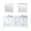 Meuble-lavabo double 80 po, lavabos carrés et miroirs 30 po avec robinets Dukes-59179759-116107628