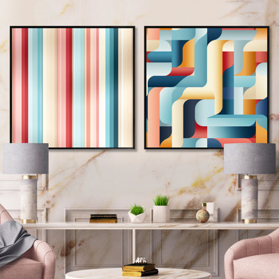 Casler - Abstract Shapes Square Collage Set Of 2