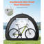 Ventilateur de tente de rangement pour vélo d'extérieur - en forme imperméable pour 4 à 5 vélos avec double revêtement, tissu enduit argenté 210d, conception arquée, structure en fibre de verre renforcée, stabilisation triangulaire en plusieurs points