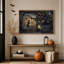 «Witch Silhouette and Ghost lecture en citrouille», art mural sur toile-933826801