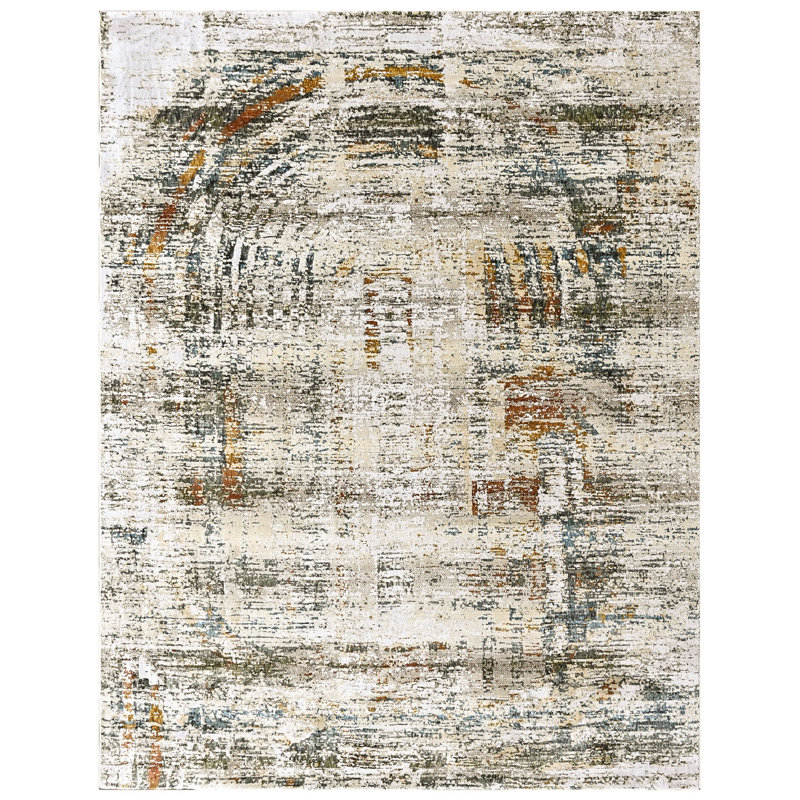 8'10''x11'10'' Wool Gray Abstract Modern Rug
