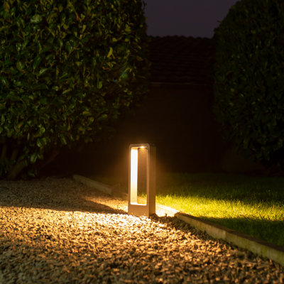 Colbourn Anthracite Integrated LED Metal Bollard Light
