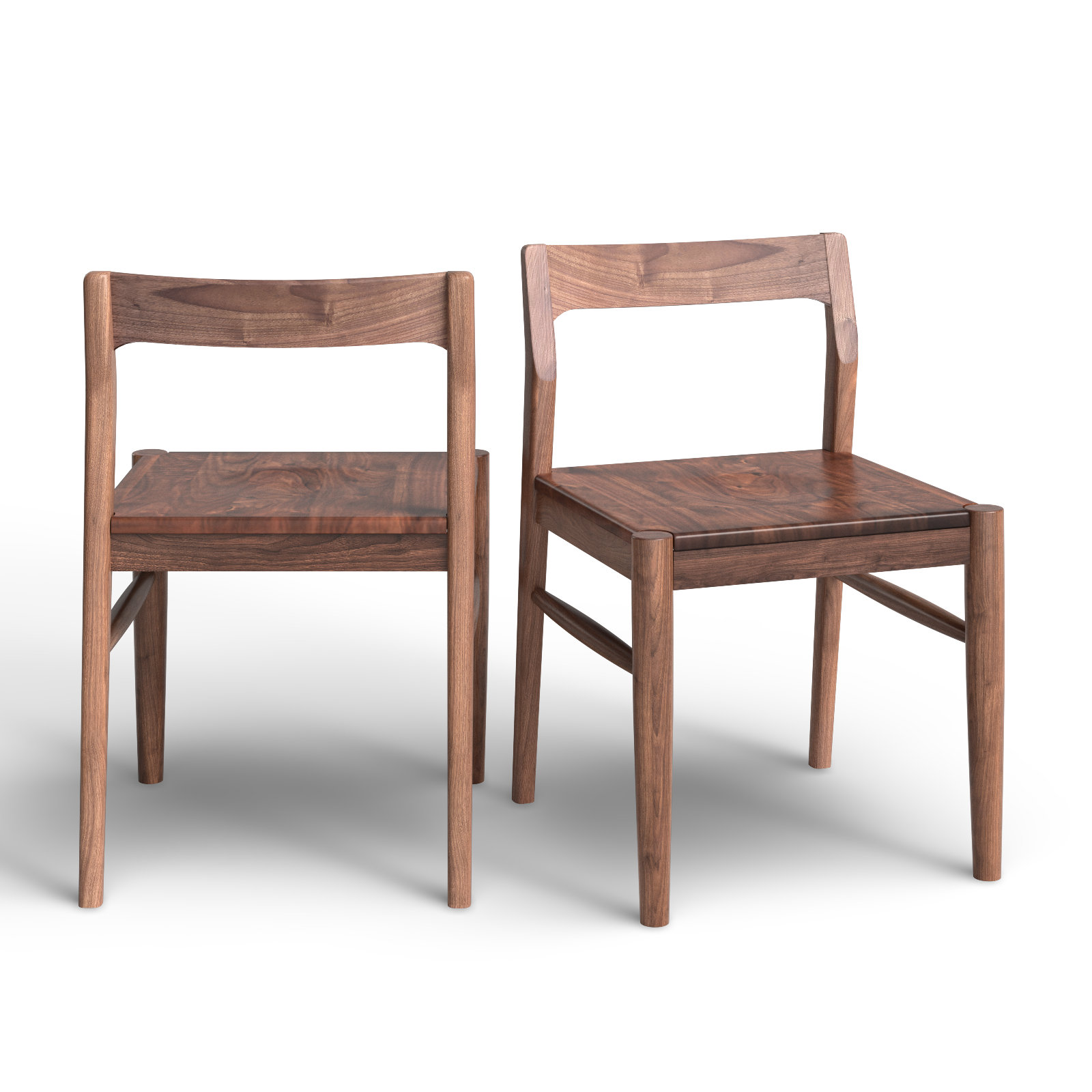 Krieger Solid Wood Slat Back Side Chair, Brown