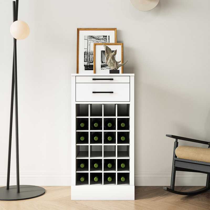 Armoire à vin en noyer brun pour 28 bouteilles - Option polyvalente et attrayante pour ranger des objets fonctionnels élégants