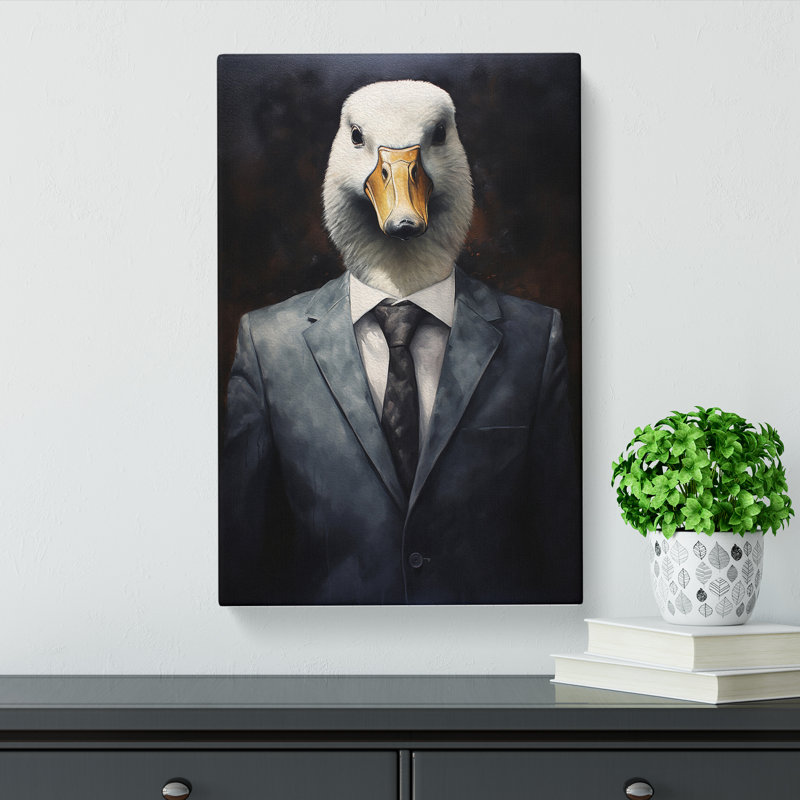 Goose in a Suit Painting No.2 - Wrapped Canvas, 60cm H x 40cm W x 3cm D