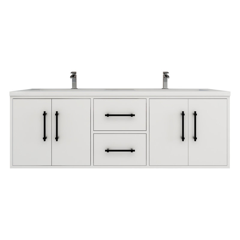 Victoria 58.9'' Single Bathroom Vanity with Acrylic Top, Red Oak