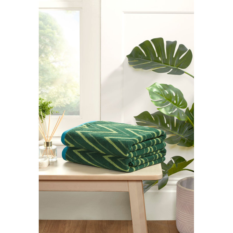 Talaijah 100% Cotton Bath Sheet, Green