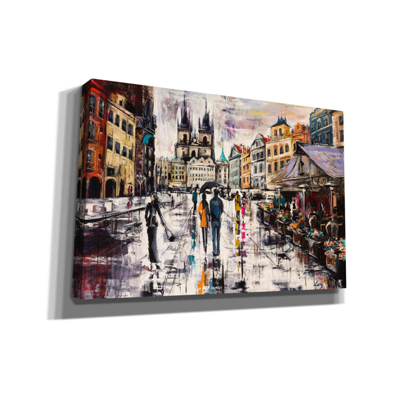Prague - peinture sur toile tendue, H 40 po x l 60 po x P 0,75 po