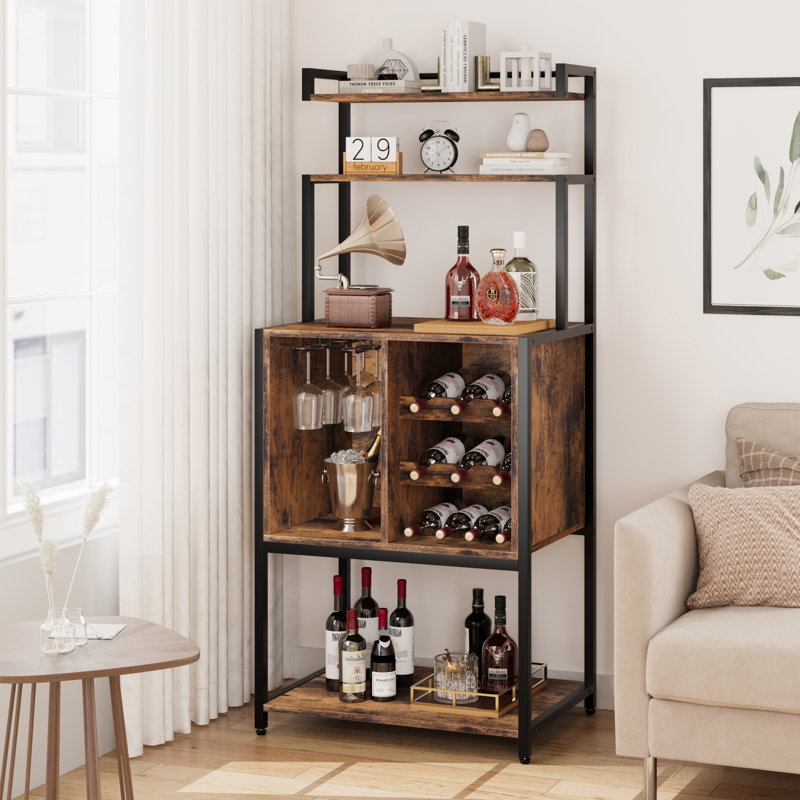 Étagère de boulanger standard en fer 18,5 po Kamen avec micro-ondes compatible, Brun