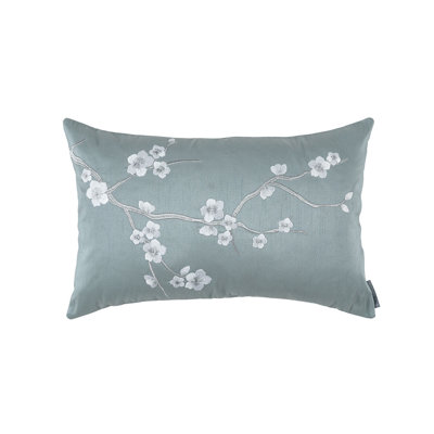 Blossom Embroidered Feather Throw Pillow