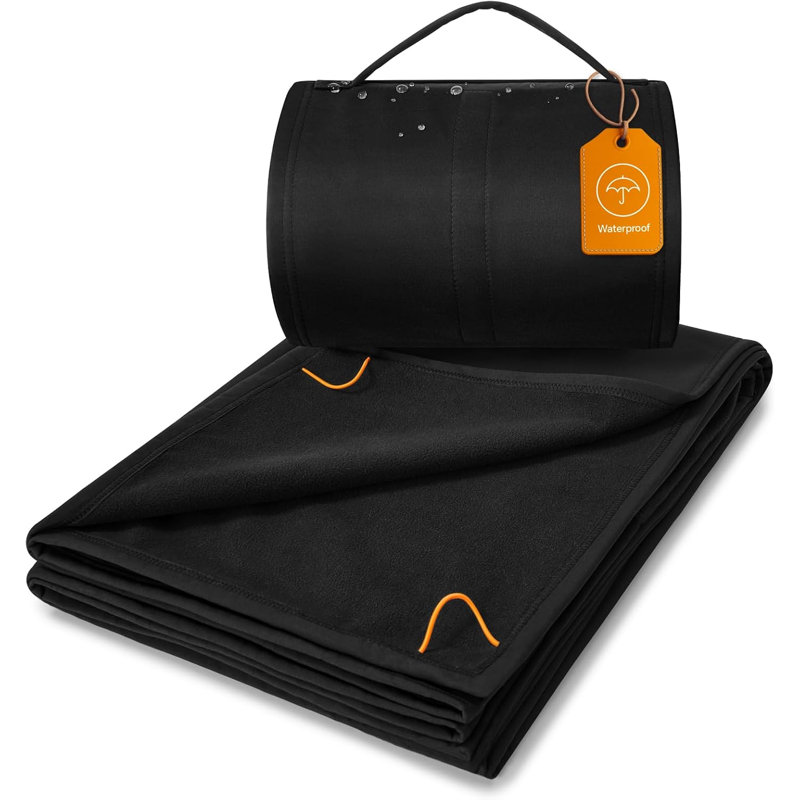 BEDELITE Waterproof Packable Lightweight Camping Blanket, Black