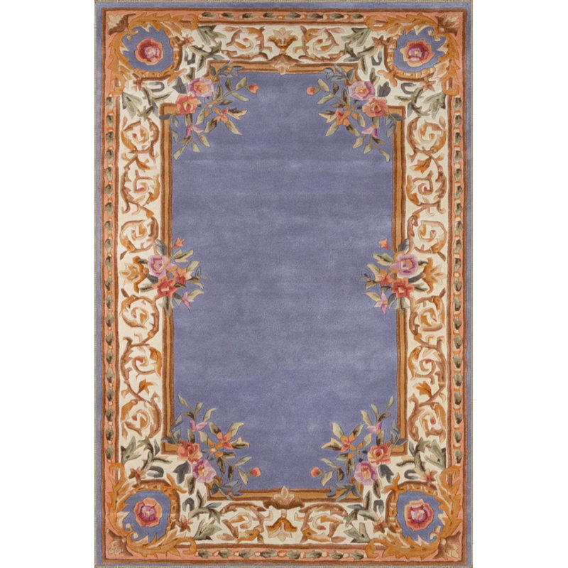 Tapis bleu décoratif traditionnel lavable, Tapis de couloir 3 pi 3 po x 6 pi 7 po inclus
