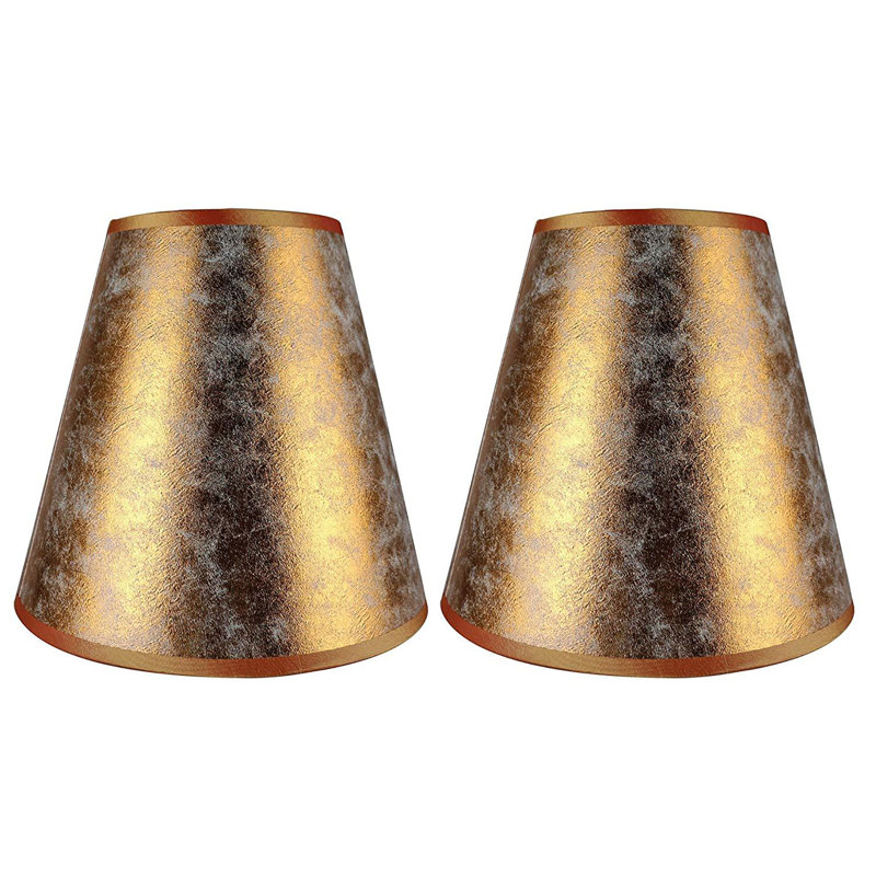 8'' H Foiled Paper Empire Lamp Shade, Copper Foiled Paper
