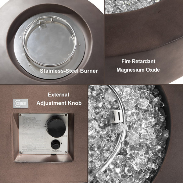 Arlmont & Co. Koby Concrete Propane Fire Pit Table & Reviews | Wayfair