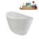 71" Streamline Soaking Glossy White Freestanding Tub and Tray With Internal Drain