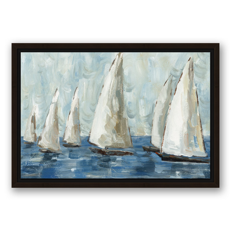 «Coastal Saililier Race», reproduction, H 12 po x l 18 po, Cadre brun