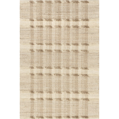Blakley Textured Plaid Jute Area Rug