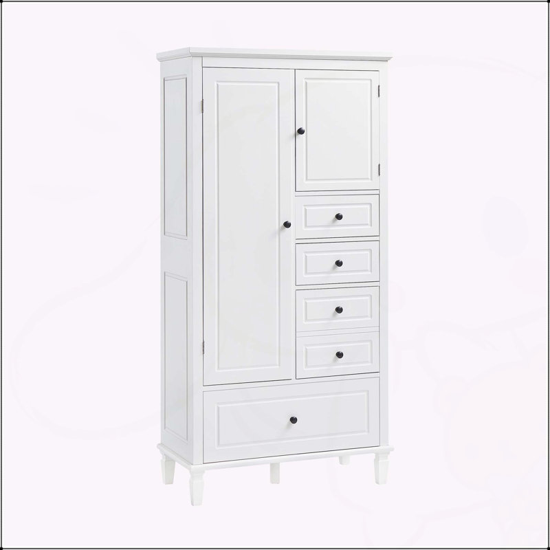 Versatile Storage Cabinet with Adjustable Shelves and Multiple Drawers for Various Rooms