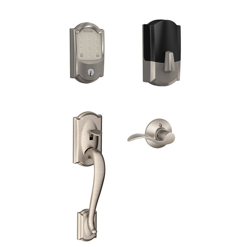 Encode Smart Wi-Fi Deadbolt with Camelot Trim Paired with Camelot Handleset Lower Half