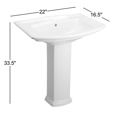 Darby Home Co Gaynell 16.5 " 27.38 " Tall Vitreous China Rectangular Bathroom Sink and Overflow Hole